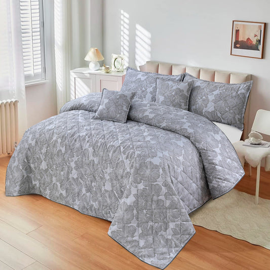 PEAFOWL Quilted Bedspread Set - 5 Pcs